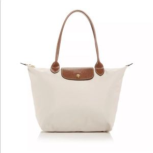 Le Pliage Original Nylon Shoulder Tote - White